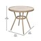 Merrick Lane Celia Bistro Style Table with Glass Top, PE Rattan, 4 Stack Chairs, and Bamboo Finished Metal Frame for Indoor/Outdoor Use